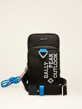 BALLY Pocky Black Recycled Nylon Phone Bag